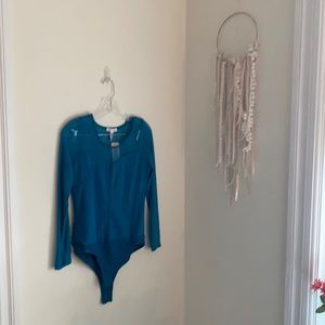 Real mesh long sleeve bodysuit